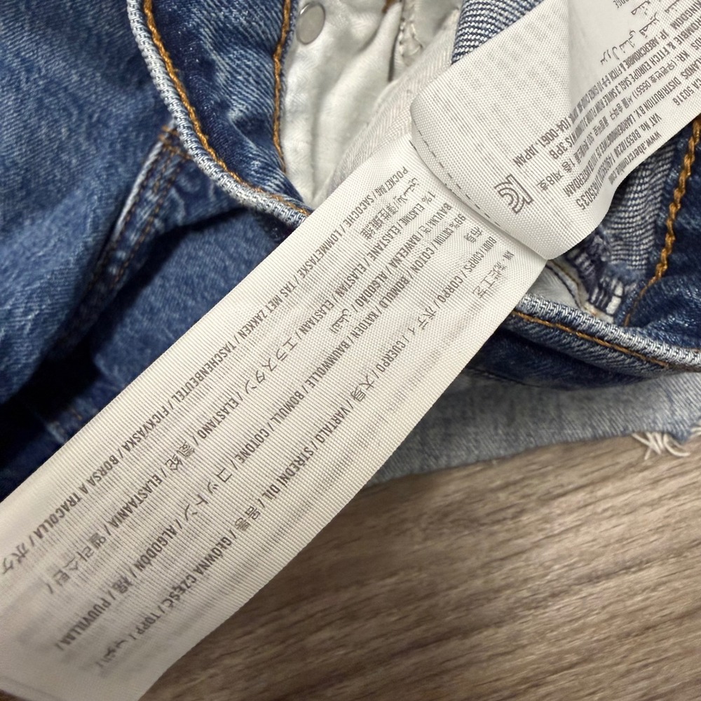 Abercrombie & Fitch Curve Love The 4 Mom Short High Rise Denim Blue Size 30 10 - Picture 4 of 8